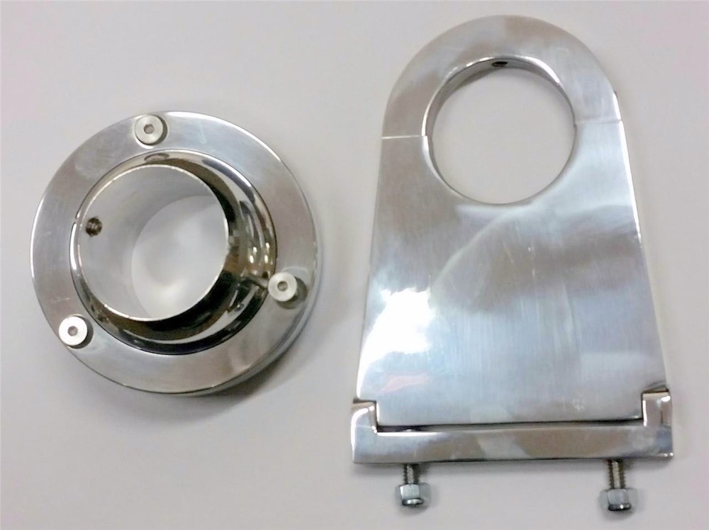Universal 2" Swivel Base Floor Mount & 4 1/2" Chrome Steering Column Drop Combo