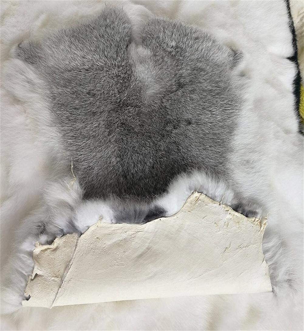 High Quality Soft Natural Gray Rabbit Skin Pelt Real Fur Craft Decro 8-14'' US