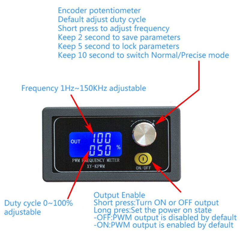 PWM Pulse Frequency Duty Cycle Adjustable Square Wave Signal Generator Module
