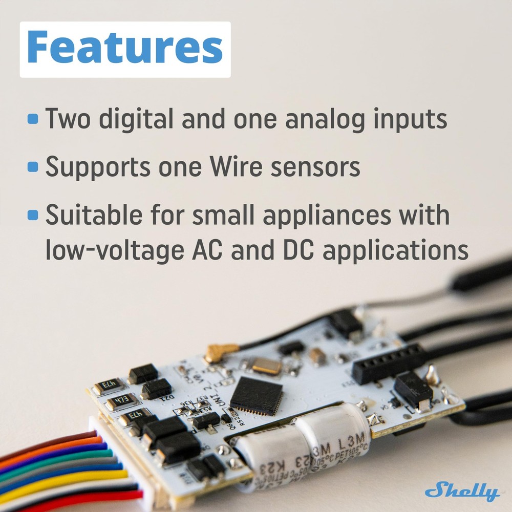 Shelly Plus Uni | Smart Wi-Fi and Bluetooth Operated Module with Dry...
