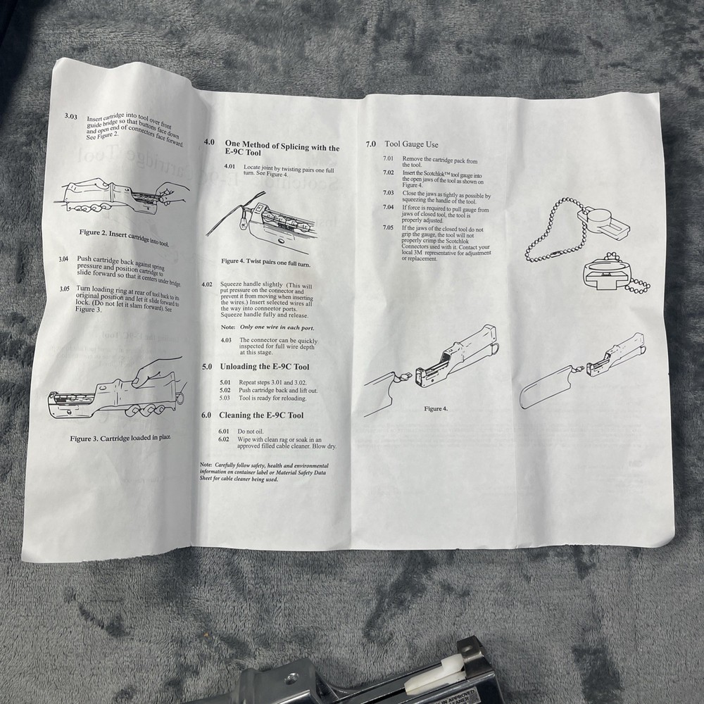 3M SCOTCHLOCK E-9C Cartridge Tool Crimping Connector Black Case TelComm EUC