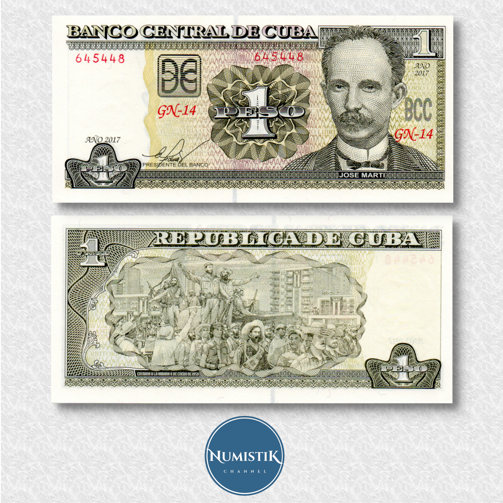 BCC 1 & 3 pesos UNC Banknote set and FREE Banknote Family Guide