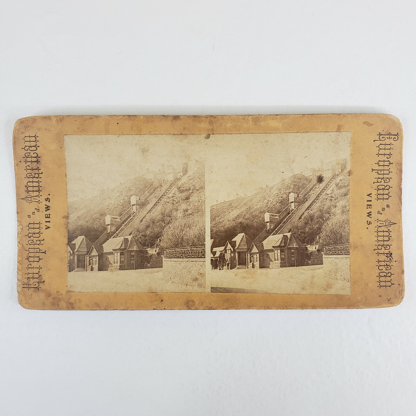 England Folkstone Leas Lift Kent Funicular Railway Elevator Stereoview E249