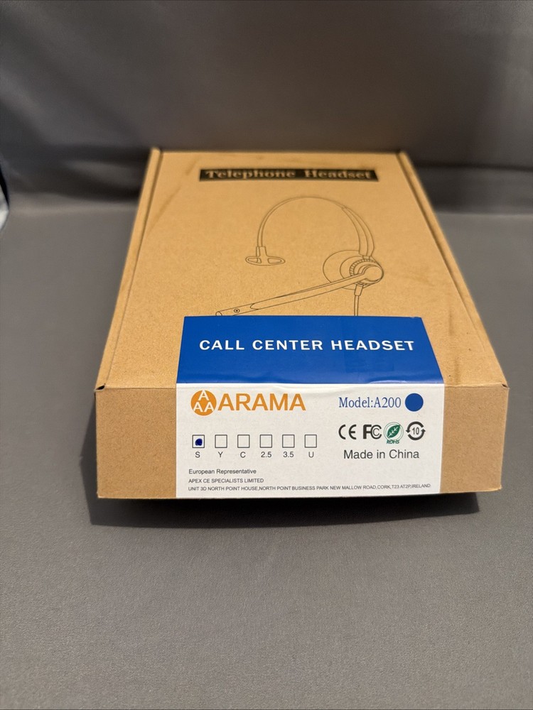 Aroma Model A800 Call Center Headset Size Small
