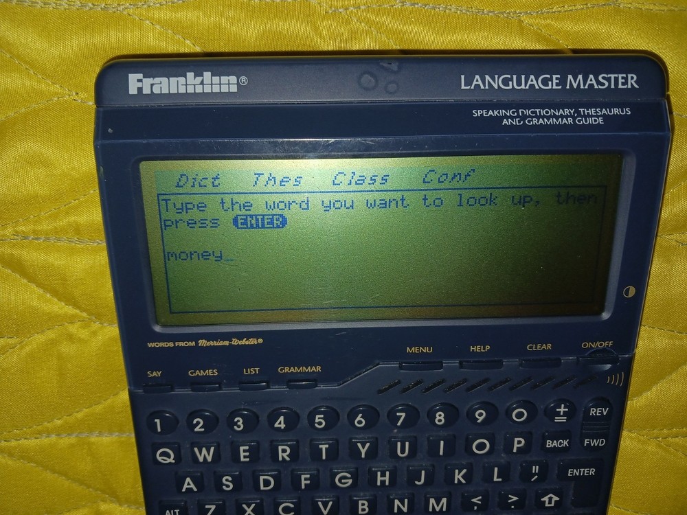 Franklin Language Master LM-6000 Speaking Dictionary Grammar Thesaurus - WORKS!!