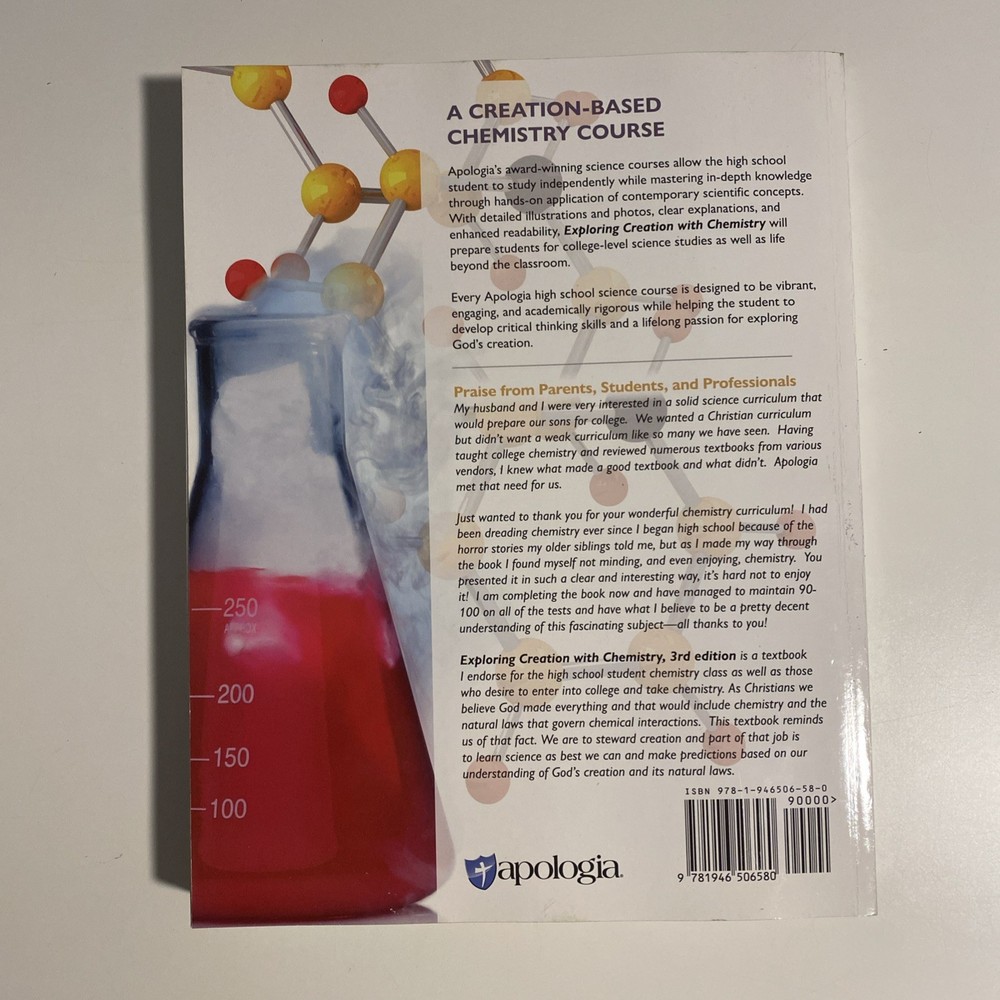 #1 Apologia Exploring Creation With Chemistry Third Edition Textbook