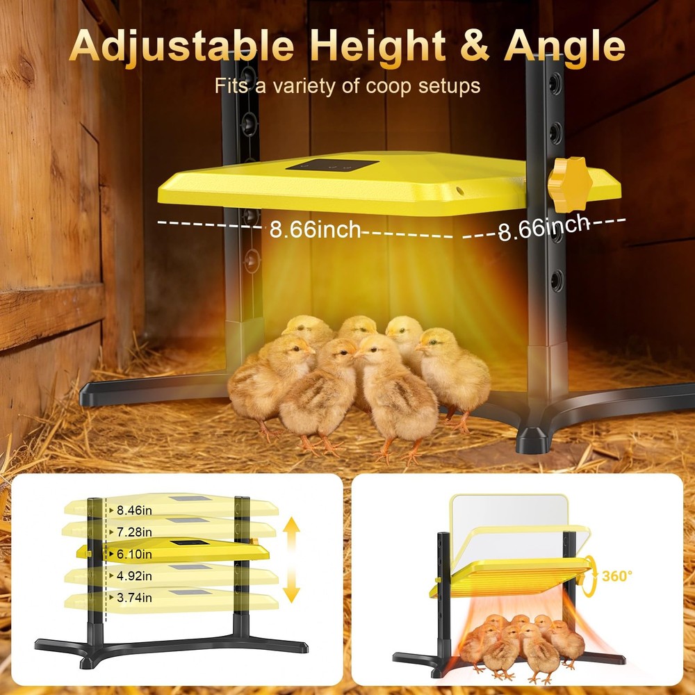 Brooder Plate for Chicks, 50â€“158â„‰ Chick Heat Plate with Thermostat, UL Certi