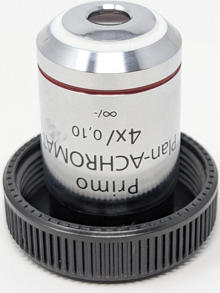 Zeiss Primo Plan-Achromat 4X/.10NA PH0 Phase Contrast Objective Microscope Lens