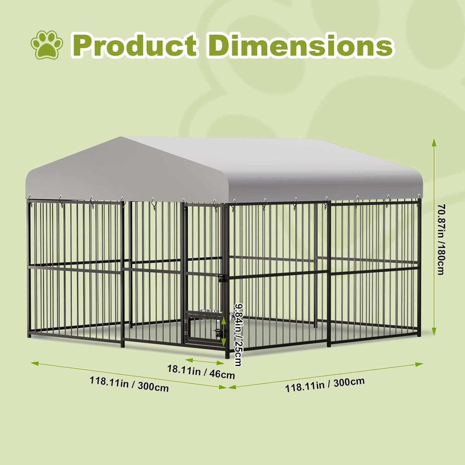 Outdoor Dog Kennel for Large Dogs, 10x10x6 FT Heavy Duty Dog Playpen Fence NEW