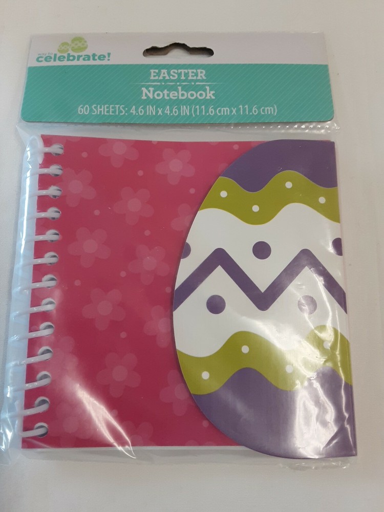 Lot X2 Easter Notebooks (1) Spiral Egg (60 Sheets) & (1) Bunny (50 Sheets) BNWT!