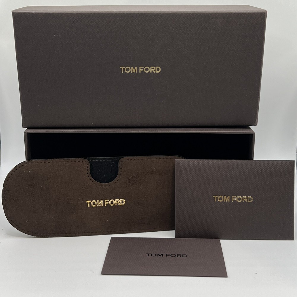 TOM FORD Gift Box Brown Medium Set Leather Lens Protector Envelope & Card