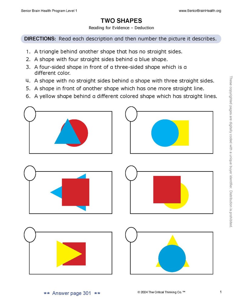 Senior Brain Health Research-Based Problem-Solving Puzzle/Activity Workbook