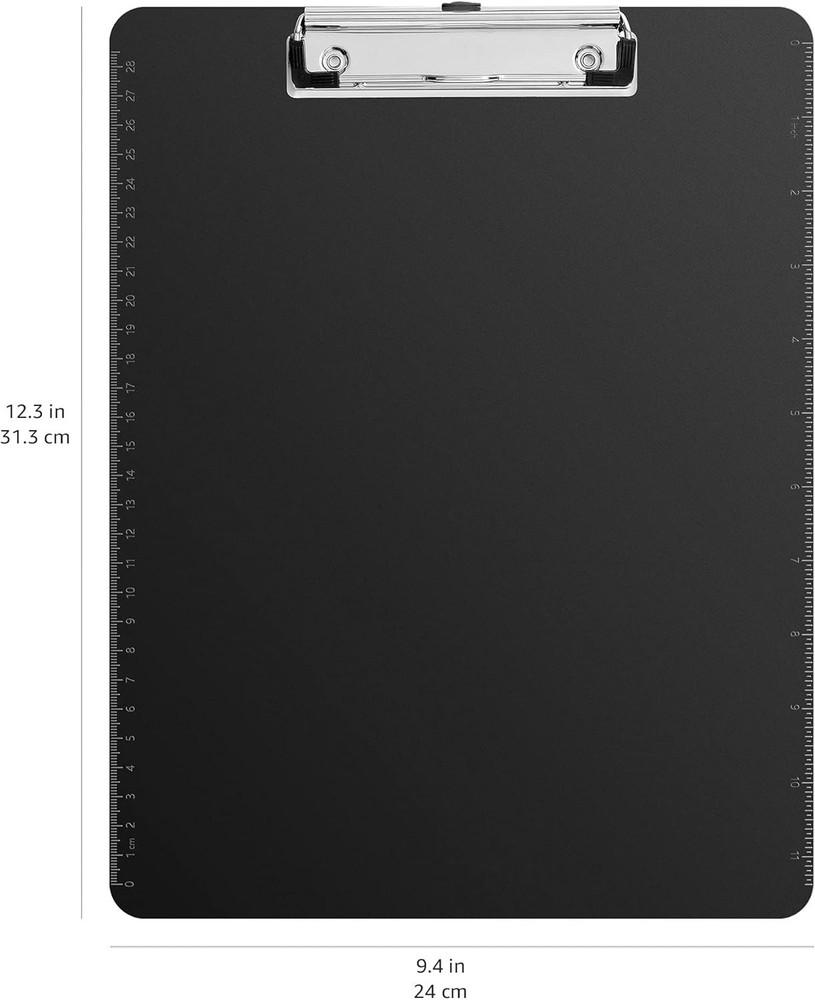 Sturdy Plastic Clipboards, Low Profile Clip, Lightweight Versatile Office