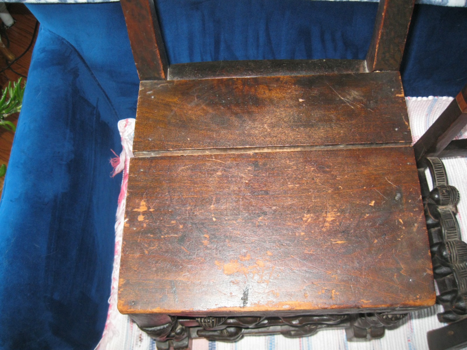 old rare Chokwe Chiefs throne and table hand carved