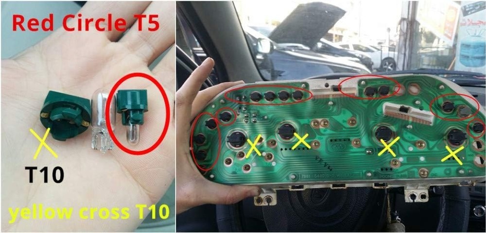 Universal 10pcs T5 Twist Lock Bulb Sockets for Dashboard and Interior Lighting