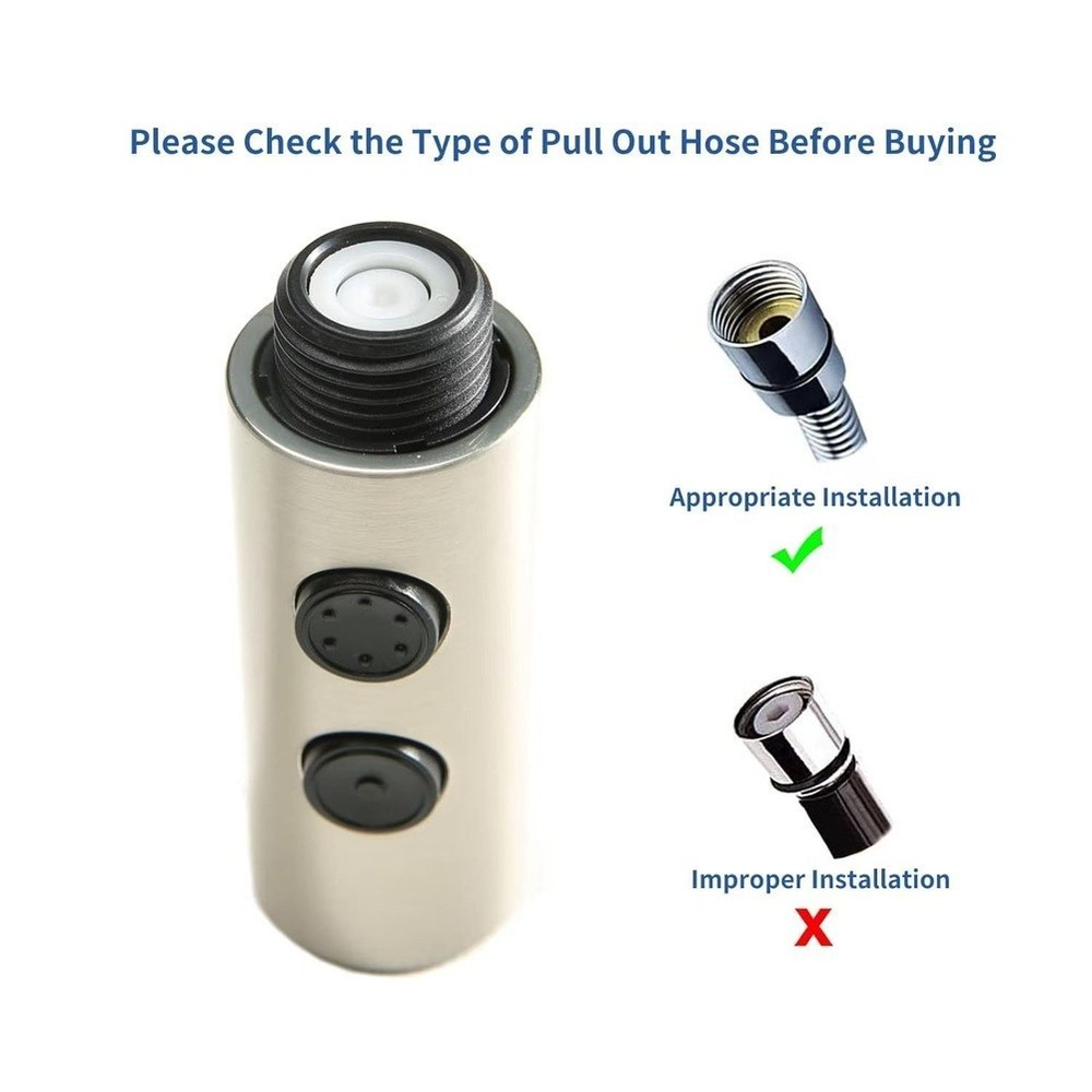 Replacement Kitchen Faucet Pull Out Spray Head with Two Spray Mode Options