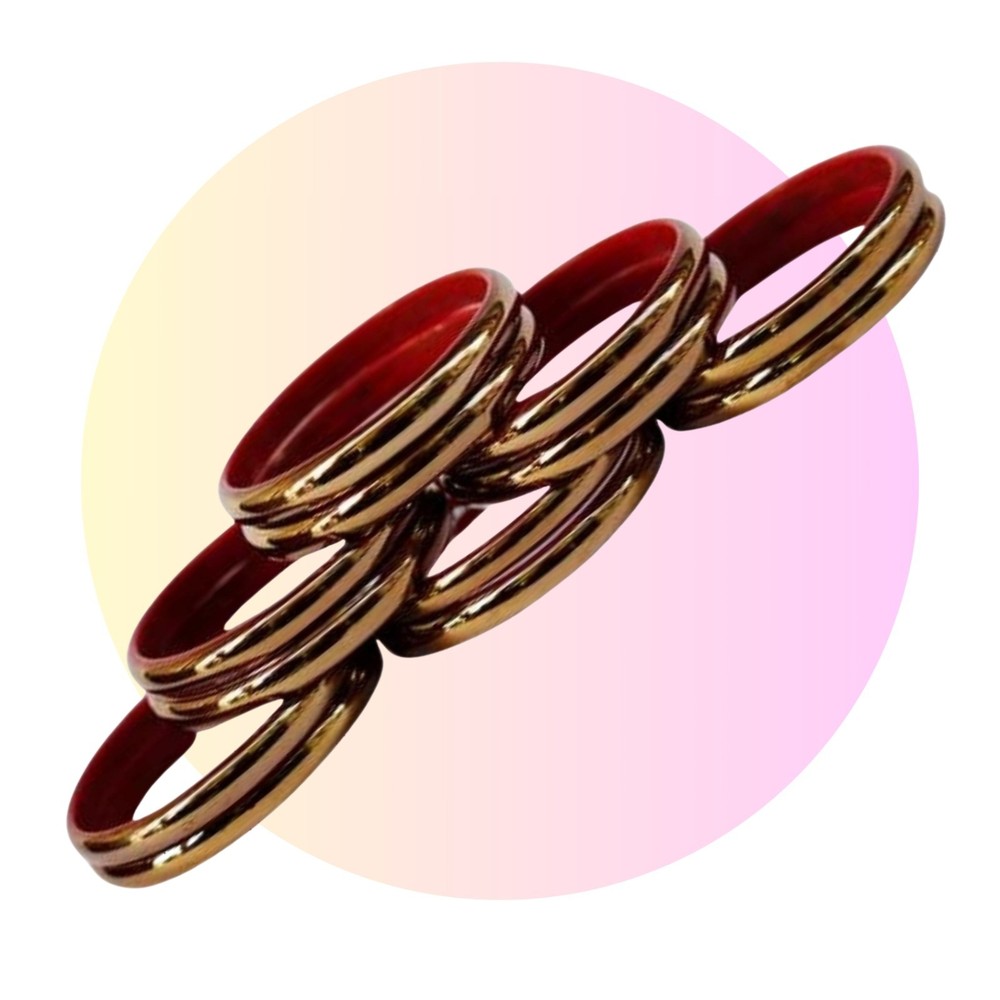 Premium Golden Kada Glass Bangles Handcrafted | Multi-Set Options