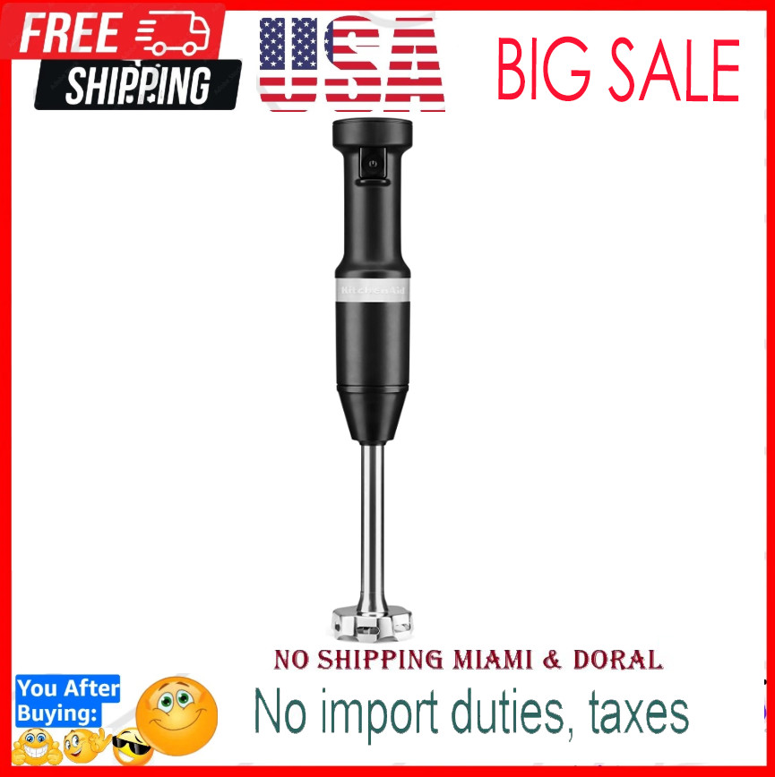 KitchenAid KHBV53 180W Variable Speed Hand Blender - Matte Black