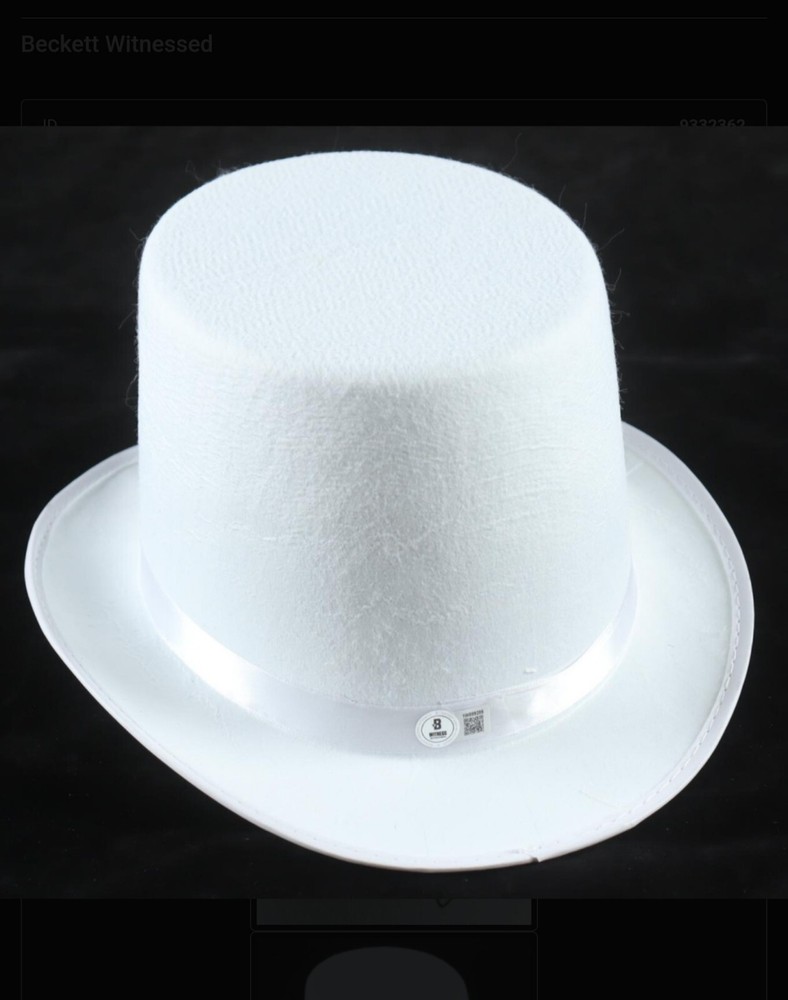 ALICE COOPER WHITE TOP HAT Signed Autographed BECKETT Witnessed Hologram