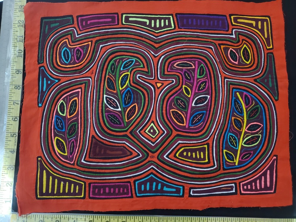 kuna panel mola tribe line shape unframed Panama 1967