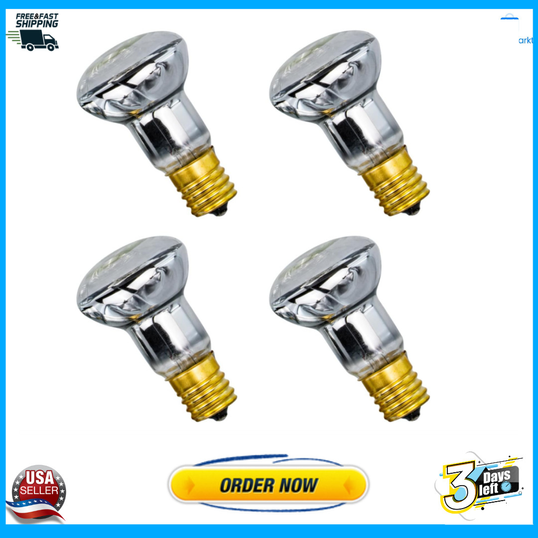 4 Pack Lava Lamp Bulb 120V R39 E17 30W Reflector Type Bulb,Glitter Lamps Bedroom