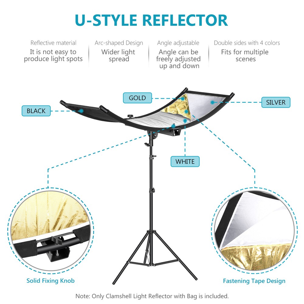 Neewer Clamshell Light Reflector/Diffuser for Studio Video and Photography