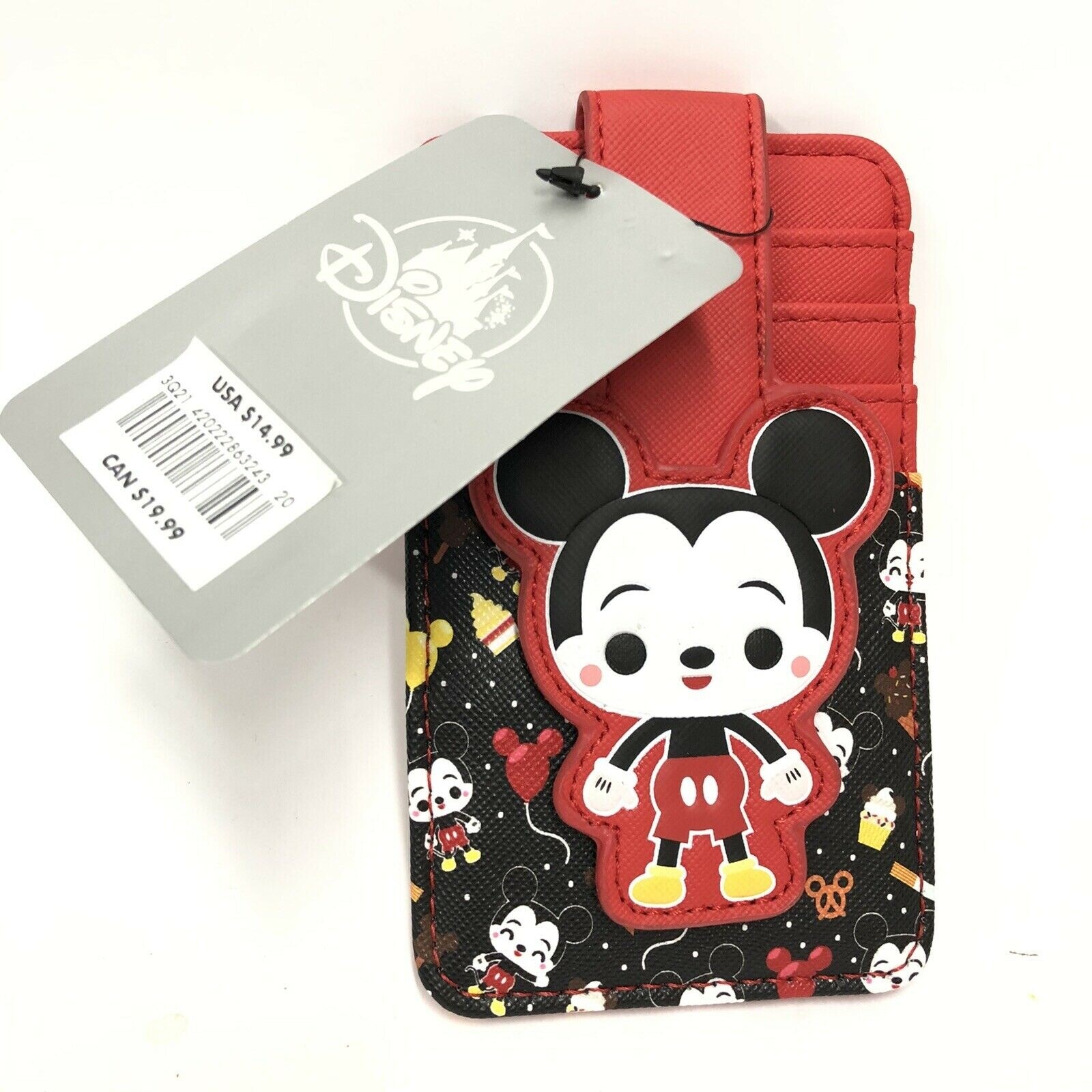 Mickey Mouse Disney Parks Food Icons ID Card Case Snap Wallet Pineapple Whip