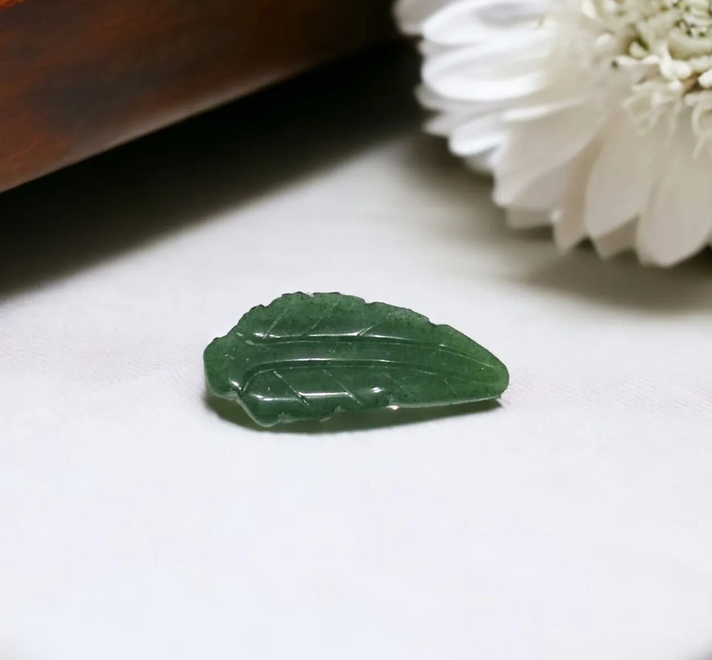 Green Aventurine Carved Leaf Pendant
