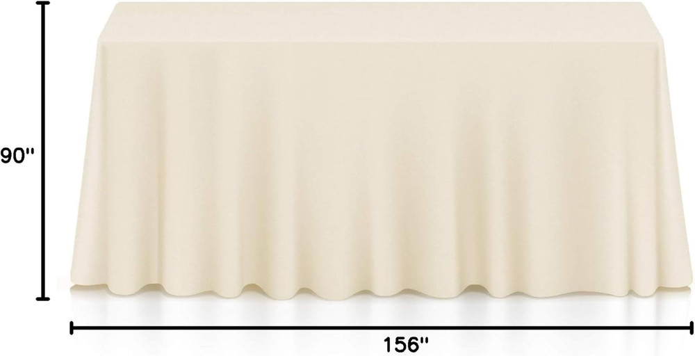 90 X 156 Inch Rectangular Tablecloth, Washable Polyester Fabric Table Cloth for
