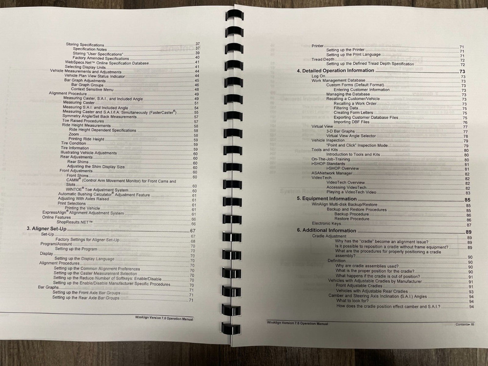 Hunter Engineering WinAlign Quick Reference Version 7.X Manual