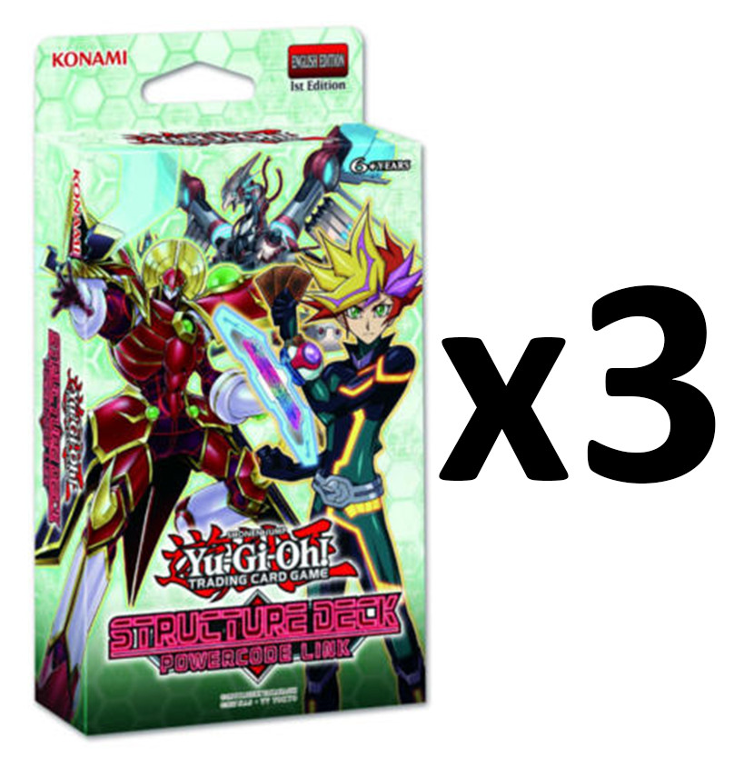 Yugioh TCG Powercode Link 1st Edition Structure Deck 3x Lot (3 Decks) SEALED!