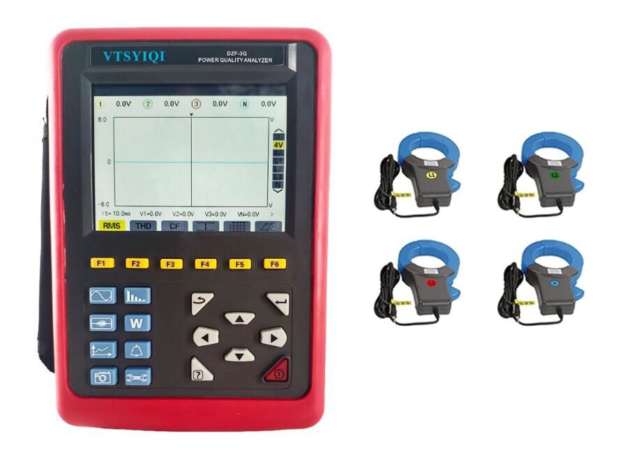 Three Phase Power Quality Analyzer Tester Meter with Clamp Current Sensor