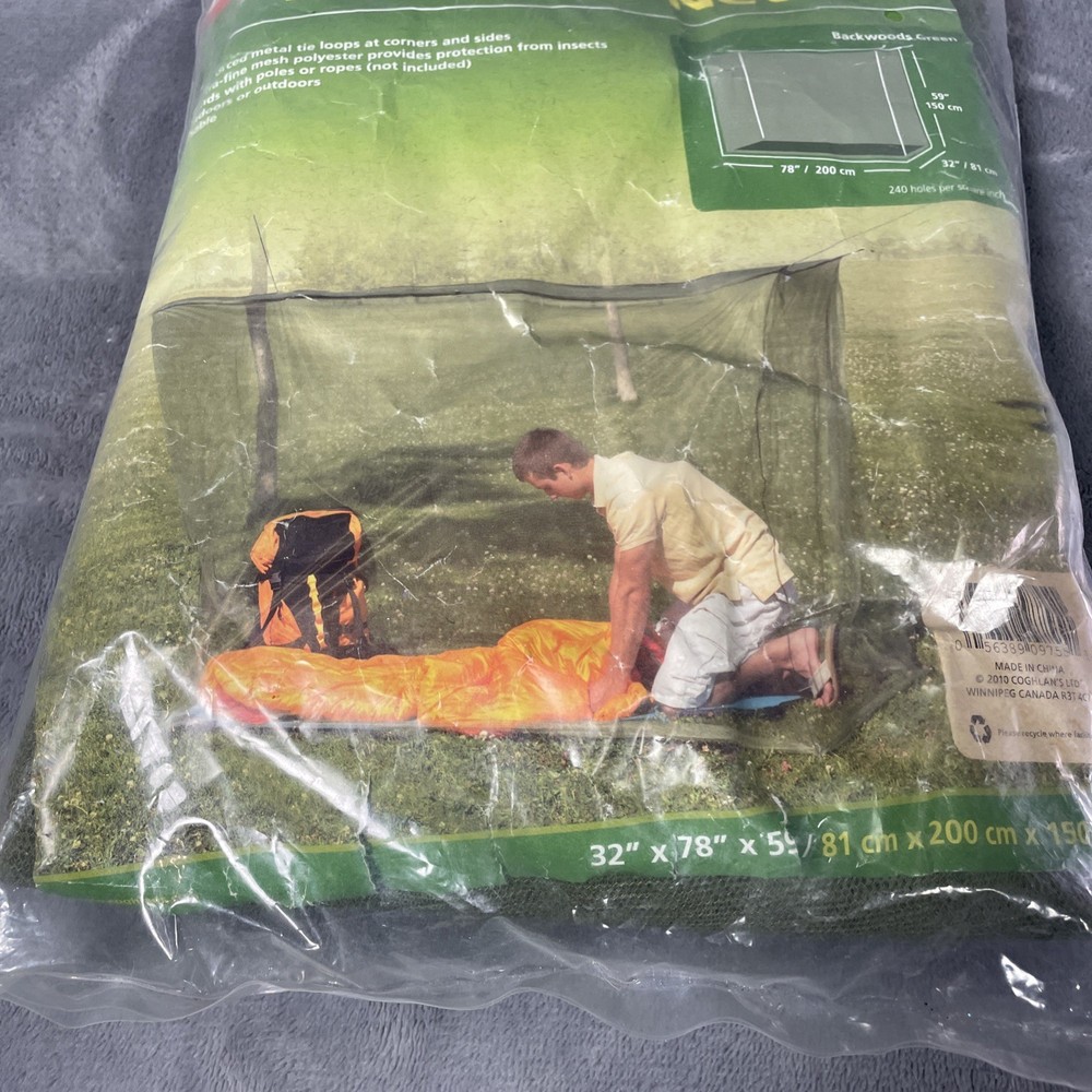 COGHLAN'S RECTANGULAR MOSQUITO NET 32" X 78" X 59" Backwoods Green camping