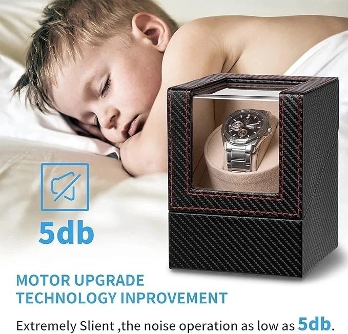 Automatic Rotation Single Watch Winder Box Leather Storage Display Case Gift US