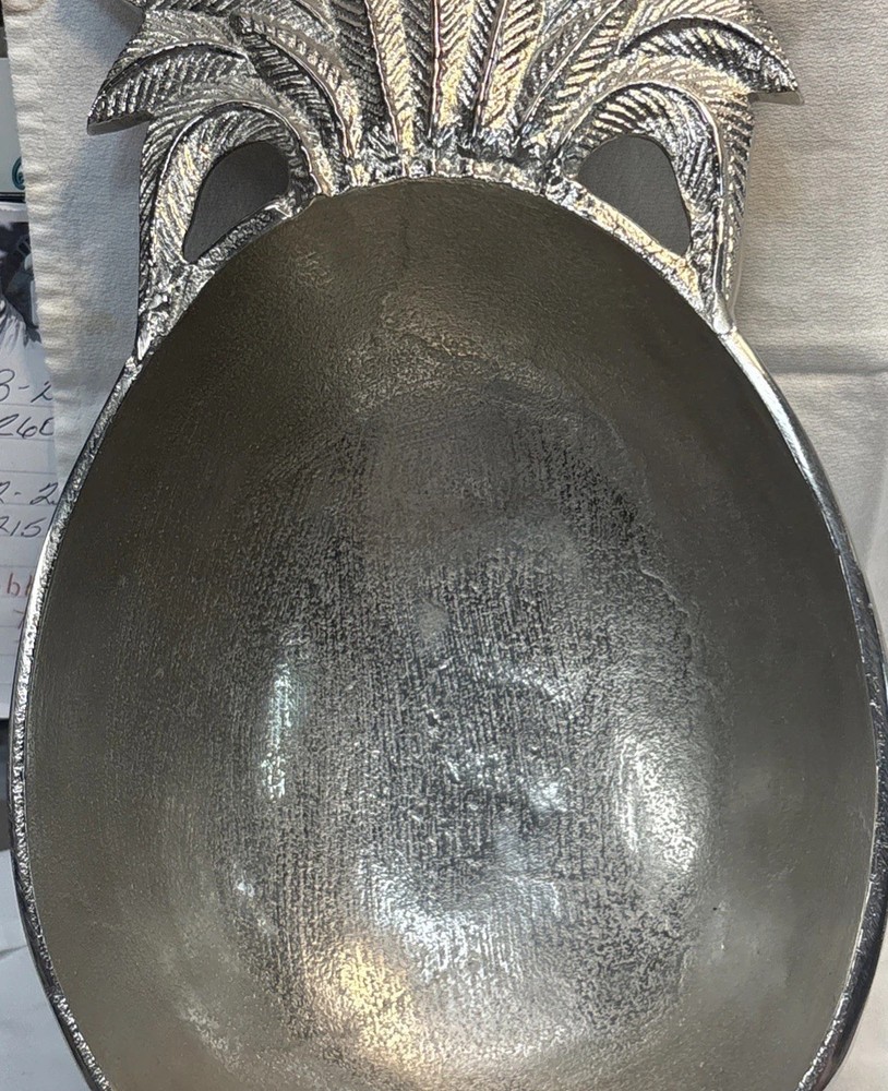 Pineapple Decorative Metal Serving Dish 14 1/4. “. Long See Photos