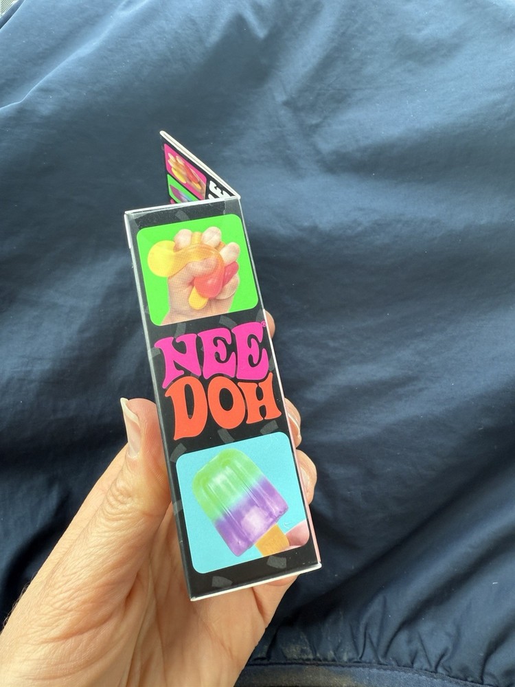 Nee Doh Nice-Sicle Popsicle Slice Pink Blue Super Solid Squish Toy Needoh