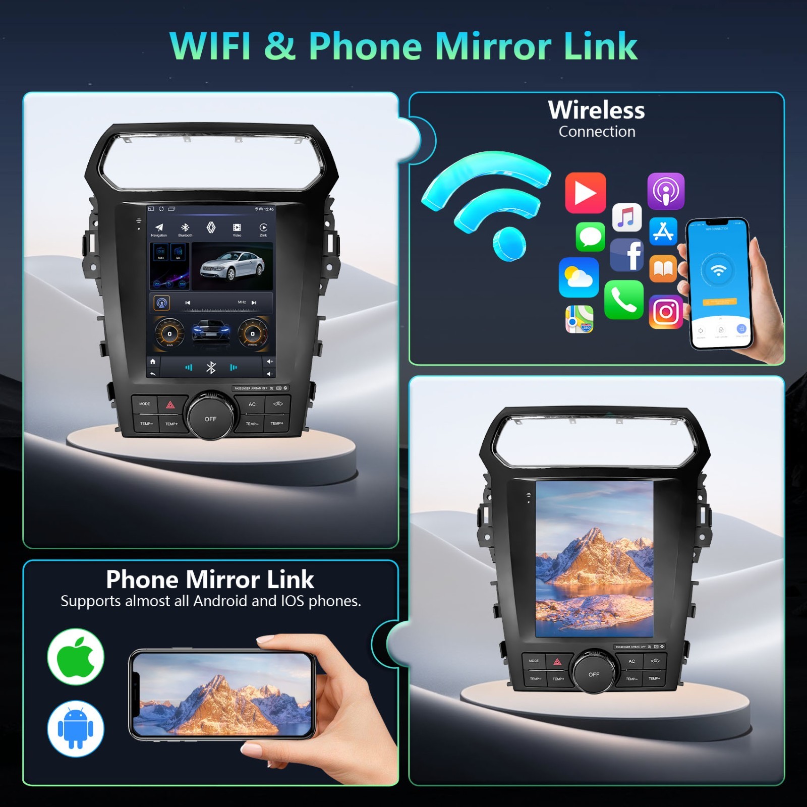 9.7" Tesla Screen For 2011-2019 Ford Explorer Car GPS Radio Navi Stereo Carplay