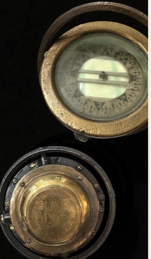Vintage Brass Marine Compass by M.C. Co.