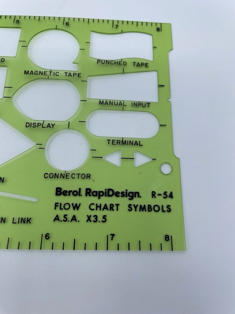 R-54 Berol Rapidesign Template Computer Diagramming Template Flow Chart