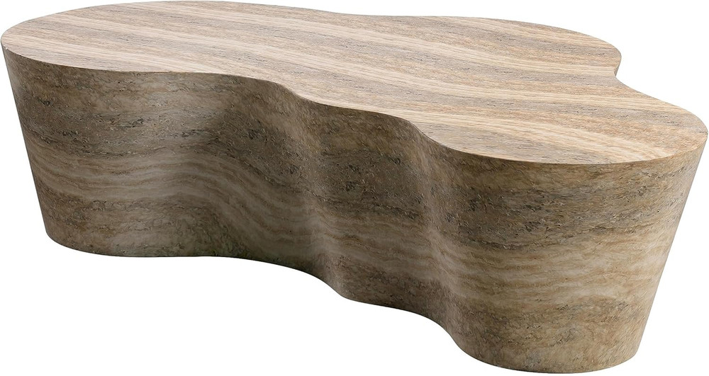 Slab Faux Travertine Coffee Table