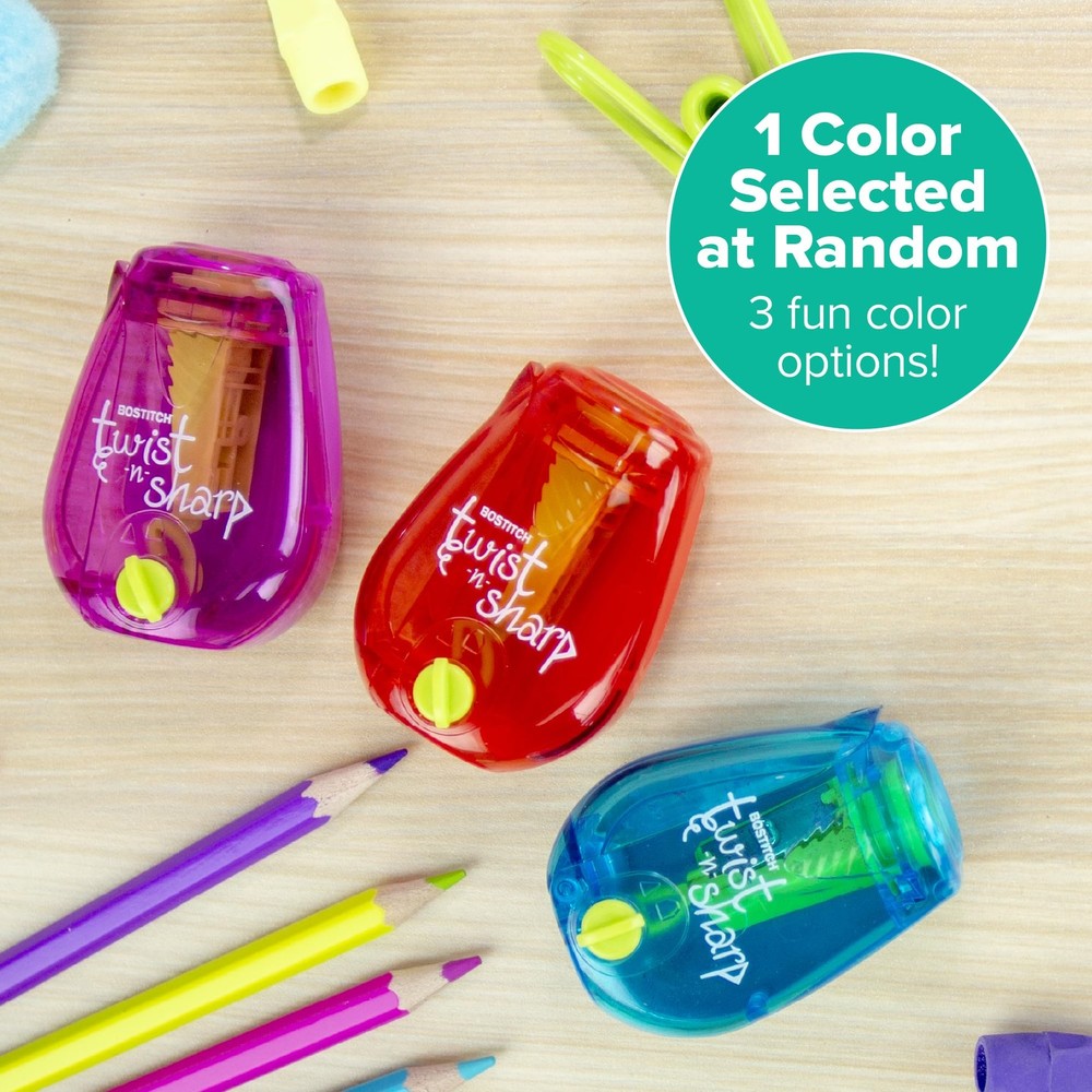 Bostitch Office Pencil Sharpener, Manual, One Assorted Single,