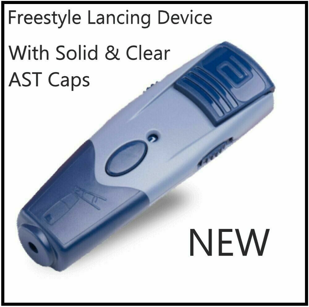 FREESTYLE Lancing Device with Solid & Clear AST Caps - NEW without Box - RARE