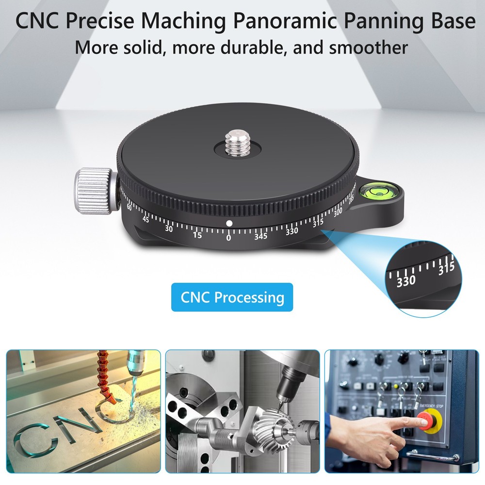 CNC Leveling Base Quick Horizontal Adjust Head Panoramic Panning Base Arca Plate