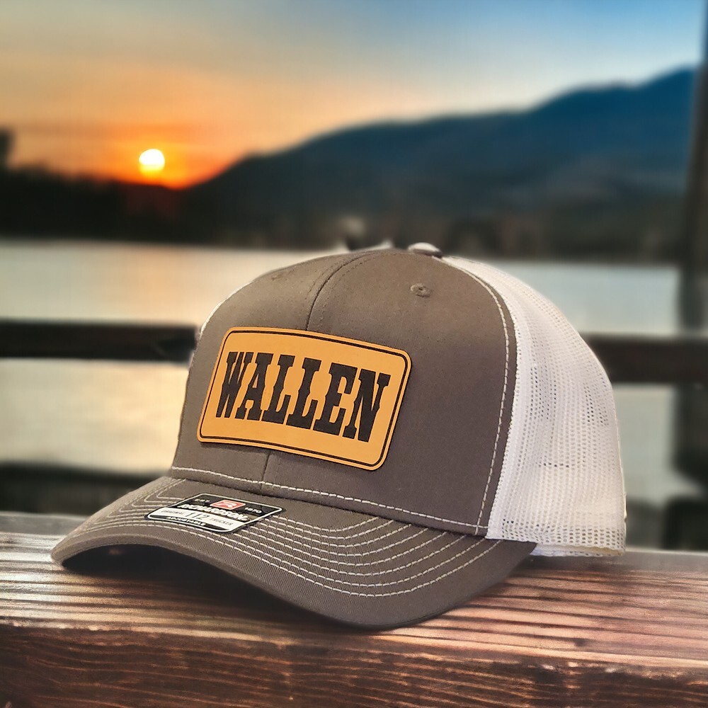 Morgan Wallen Leather Patch Hat, Trucker Hat, Snapback Hat, Richardson 112
