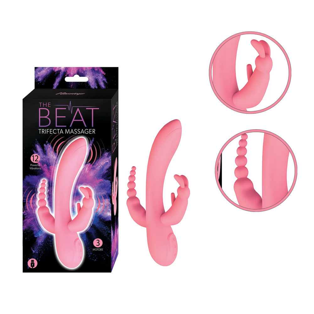 Rechargeable Vibrating Multi-Speed Trifecta Massager Rabbit Beaded Vibrator