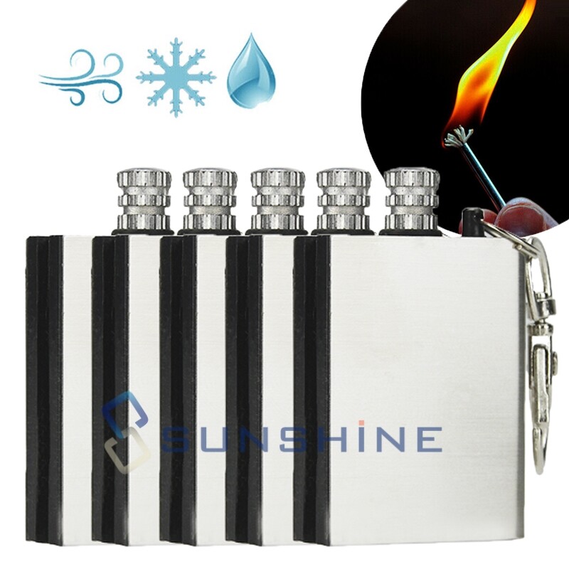 5 Waterproof Match Permanent Lighter Striker Fire Starter Emergency Survival Kit