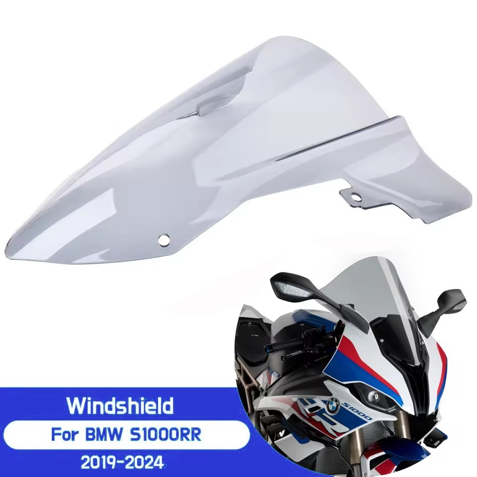 For BMW S1000RR Double Bubble Windscreen Windshield Shield Wind Deflector Grey