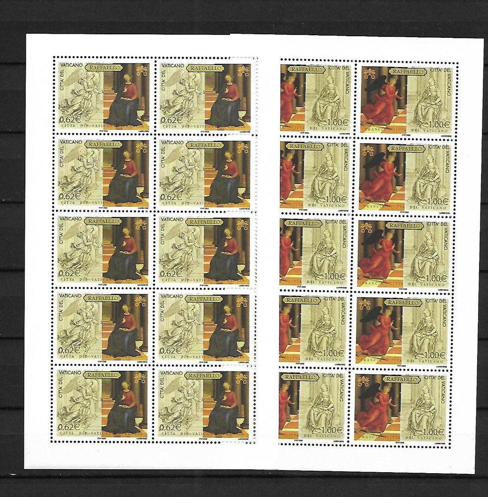 (FS413) VATICAN FULL SHEETS : 2005 Great Museums Raphael MNH
