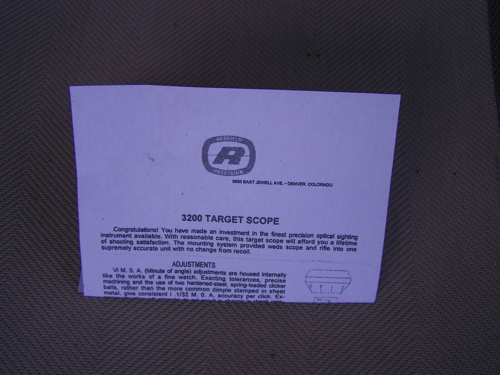 Redfield 3200 Scope User Guide (COPY)