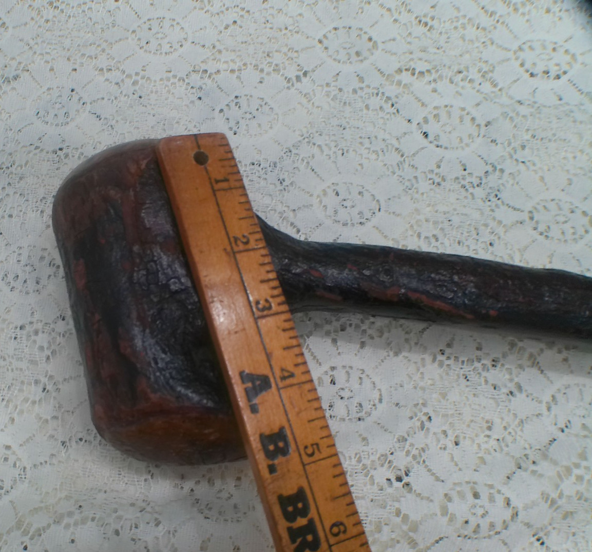 Antique 1700s ROOT MALLET INCREDIBLE FORM Sculptural Primitive Weapon Tool